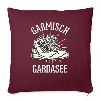 Alpenüberquerung Garmisch Gardasee - Sofakissenbezug 45 x 45 cm - Burgunderrot - Vorne