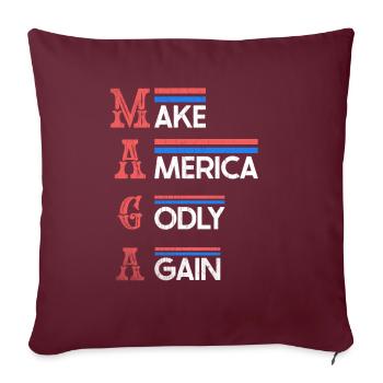 Rendre l’Amérique pieuse, aimer à nouveau la foi de Dieu - Housse de coussin décorative 45 x 45 cm - bordeaux - Devant