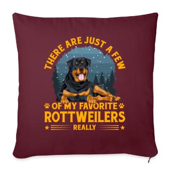 Rottweiler drôle de dicton - Housse de coussin décorative 45 x 45 cm - bordeaux - Devant