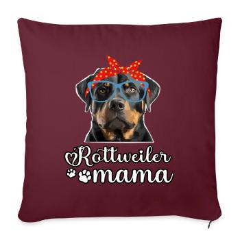 Maman Rottweiler - Housse de coussin décorative 45 x 45 cm - bordeaux - Devant