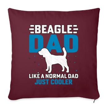 Beagle Dad comme un papa normal juste Cooler - Housse de coussin décorative 45 x 45 cm - bordeaux - Devant