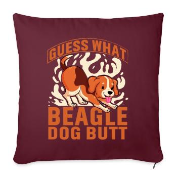 Devinez ce que Beagle Dog Butt - Housse de coussin décorative 45 x 45 cm - bordeaux - Devant