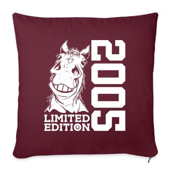LIMITED EDITION 2005 PFERD 21. GEBURTSTAG REITEN - Sofakissenbezug 45 x 45 cm - Burgunderrot - Vorne