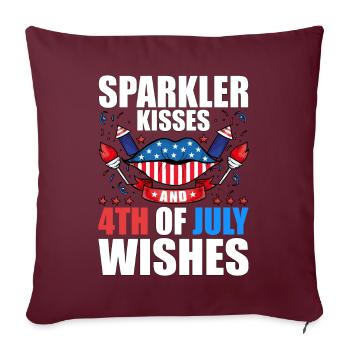 Sparkler Kisses 4th of July Wishes - Housse de coussin décorative 45 x 45 cm - bordeaux - Devant