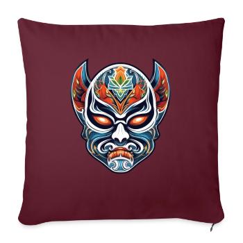 Lucha Libre Masque de Lutte Mexicaine Luchador - Housse de coussin décorative 45 x 45 cm - bordeaux - Devant