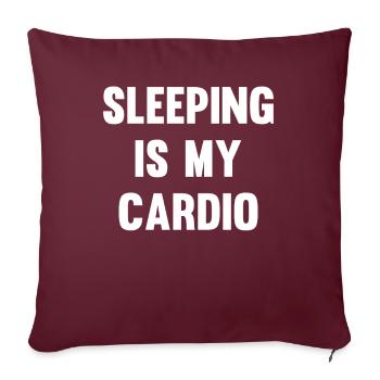 Dormir est mon cardio - Housse de coussin décorative 45 x 45 cm - bordeaux - Devant