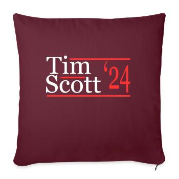 Tim Scott 2024 - Housse de coussin décorative 45 x 45 cm - bordeaux - Devant