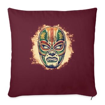 Lucha Libre Masque de Lutte Mexicaine Luchador - Housse de coussin décorative 45 x 45 cm - bordeaux - Devant