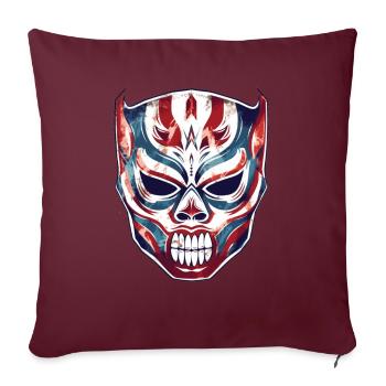 Lucha Libre Masque de Lutte Mexicaine Luchador - Housse de coussin décorative 45 x 45 cm - bordeaux - Devant