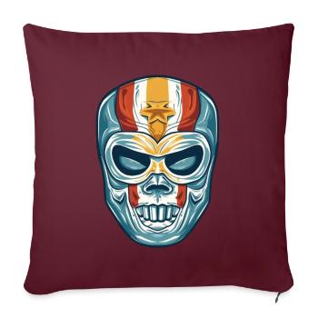 Lucha Libre Masque de Lutte Mexicaine Luchador - Housse de coussin décorative 45 x 45 cm - bordeaux - Devant