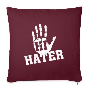 Hallo Hater Bye Hater - Sofakissenbezug 45 x 45 cm - Burgunderrot - Vorne