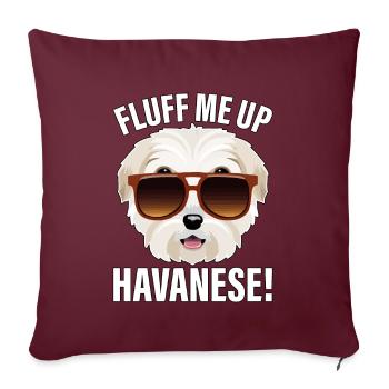 Gonflez-moi le bichon havanais - Housse de coussin décorative 45 x 45 cm - bordeaux - Devant