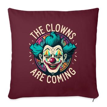 Die Clowns kommen Gruseliges Halloween - Sofakissenbezug 45 x 45 cm - Burgunderrot - Vorne