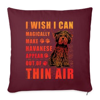 Havanese Lustiger Spruch - Sofakissenbezug 45 x 45 cm - Burgunderrot - Vorne