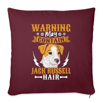 Warning may contain jack Russell Hair - Sofakissenbezug 45 x 45 cm - Burgunderrot - Vorne