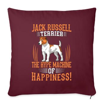 Jack Russell Terrier the machine of happiness - Sofakissenbezug 45 x 45 cm - Burgunderrot - Vorne
