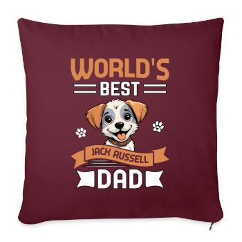 Le meilleur papa Jack Russell au monde - Housse de coussin décorative 45 x 45 cm - bordeaux - Devant