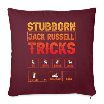 Stubborn Jack Russell Tricks - Sofakissenbezug 45 x 45 cm - Burgunderrot - Vorne