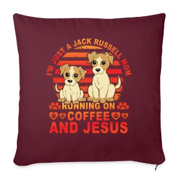 I'm just a Jack Russell Mom - Sofakissenbezug 45 x 45 cm - Burgunderrot - Vorne