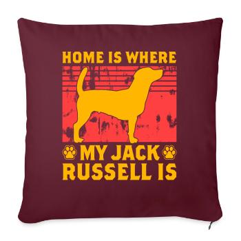 Home is where my Jack Russell is - Sofakissenbezug 45 x 45 cm - Burgunderrot - Vorne