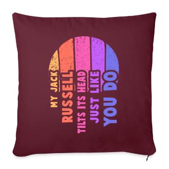 Mon Jack Russell incline la tête comme vous - Housse de coussin décorative 45 x 45 cm - bordeaux - Devant