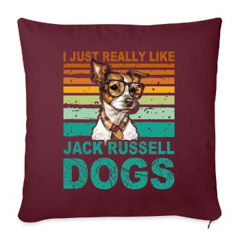 J’aime beaucoup les chiens de Jack Russell - Housse de coussin décorative 45 x 45 cm - bordeaux - Devant