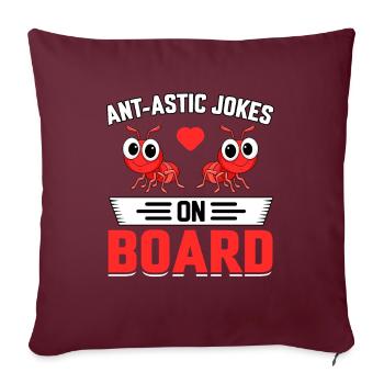 Blagues anti-astiques à bord - Housse de coussin décorative 45 x 45 cm - bordeaux - Devant