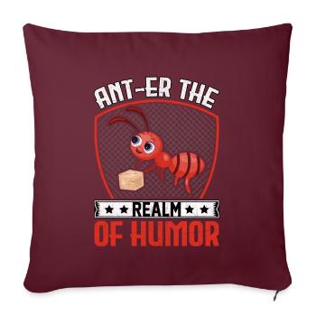 Ant-er le royaume de l'humour - Housse de coussin décorative 45 x 45 cm - bordeaux - Devant
