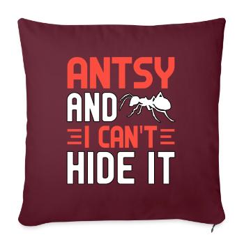 Antsy et moi ne pouvons pas le cacher - Housse de coussin décorative 45 x 45 cm - bordeaux - Devant
