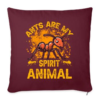 Les fourmis sont mon animal spirituel - Housse de coussin décorative 45 x 45 cm - bordeaux - Devant