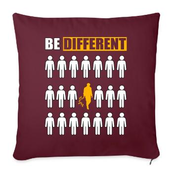 Soyez différent - Housse de coussin décorative 45 x 45 cm - bordeaux - Devant