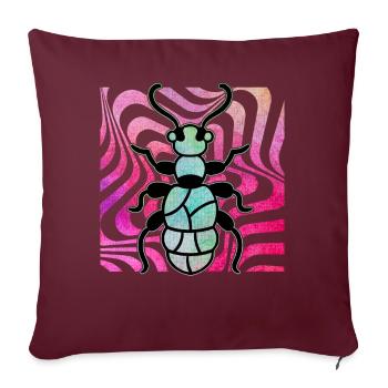 fourmi - Housse de coussin décorative 45 x 45 cm - bordeaux - Devant