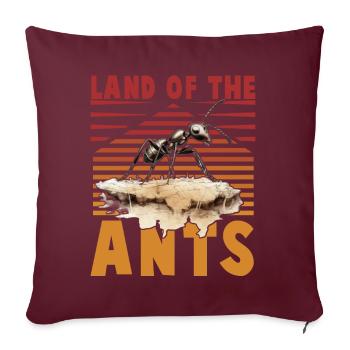 Terre des fourmis - Housse de coussin décorative 45 x 45 cm - bordeaux - Devant