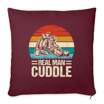 Real Man Cuddle Jiu-Jitsu - Sofakissenbezug 45 x 45 cm - Burgunderrot - Vorne