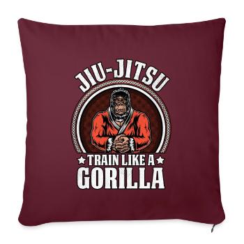 Jiu-Jitsu train like a Gorilla - Sofakissenbezug 45 x 45 cm - Burgunderrot - Vorne