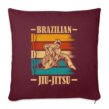 Papa Jiu-Jitsu Brésilien - Housse de coussin décorative 45 x 45 cm - bordeaux - Devant