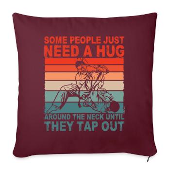 Jiu-Jitsu brésilien dicton drôle - Housse de coussin décorative 45 x 45 cm - bordeaux - Devant