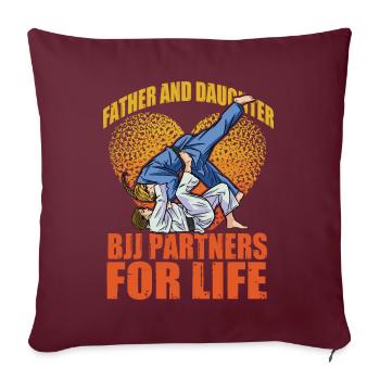 Father and daughter BJJ Partners for Life - Sofakissenbezug 45 x 45 cm - Burgunderrot - Vorne