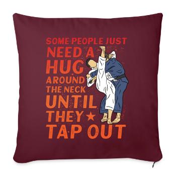 Jiu-Jitsu Brésilien BJJ - Housse de coussin décorative 45 x 45 cm - bordeaux - Devant