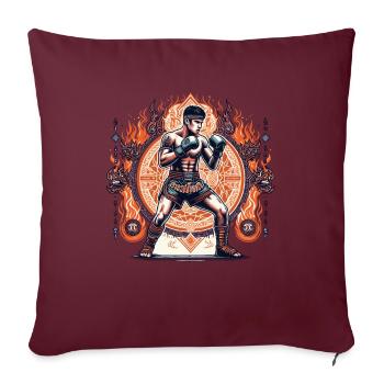 Muay Thaï - Housse de coussin décorative 45 x 45 cm - bordeaux - Devant