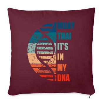 Muay Thai c’est dans mon ADN - Housse de coussin décorative 45 x 45 cm - bordeaux - Devant