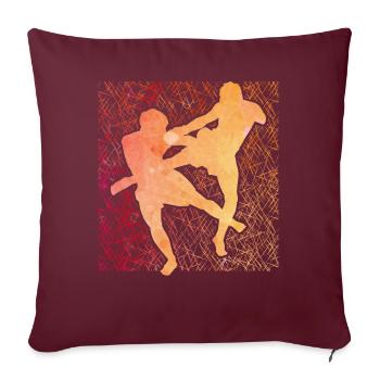 Muay Thaï - Housse de coussin décorative 45 x 45 cm - bordeaux - Devant