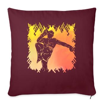 Muay Thaï - Housse de coussin décorative 45 x 45 cm - bordeaux - Devant