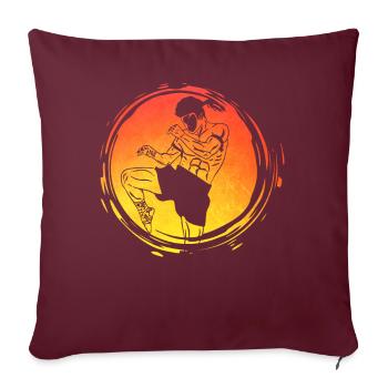 Muay Thaï - Housse de coussin décorative 45 x 45 cm - bordeaux - Devant