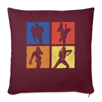 Muay Thaï - Housse de coussin décorative 45 x 45 cm - bordeaux - Devant
