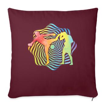 Muay Thaï - Housse de coussin décorative 45 x 45 cm - bordeaux - Devant