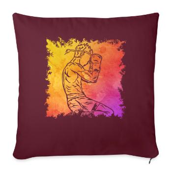 Muay Thaï - Housse de coussin décorative 45 x 45 cm - bordeaux - Devant