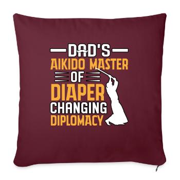 L’Aïkido de papa Maître de la diplomatie changeante - Housse de coussin décorative 45 x 45 cm - bordeaux - Devant