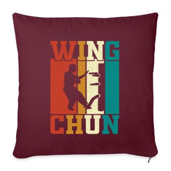 Wing Chun - Housse de coussin décorative 45 x 45 cm - bordeaux - Devant