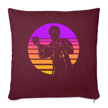 Wing Chun - Housse de coussin décorative 45 x 45 cm - bordeaux - Devant
